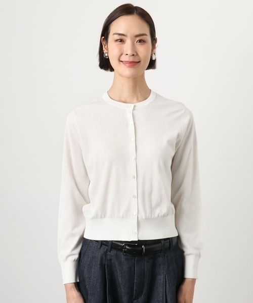 MICHEL KLEIN（ミッシェル・クラン）の「[アンサンブル対応]シアーカーディガン（カーディガン/ボレロ・レディース・ライラック/アイボリー/ブルー・38/40）」の14枚目の写真