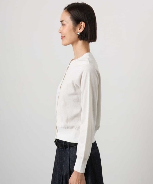 MICHEL KLEIN（ミッシェル・クラン）の「[アンサンブル対応]シアーカーディガン（カーディガン/ボレロ・レディース・ライラック/アイボリー/ブルー・38/40）」の13枚目の写真