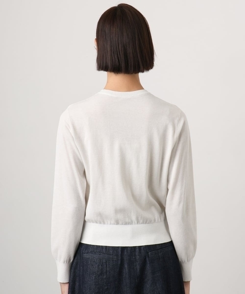 MICHEL KLEIN（ミッシェル・クラン）の「[アンサンブル対応]シアーカーディガン（カーディガン/ボレロ・レディース・ライラック/アイボリー/ブルー・38/40）」の12枚目の写真