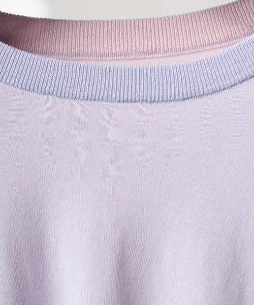 MICHEL KLEIN（ミッシェル・クラン）の「[アンサンブル対応]シアーカーディガン（カーディガン/ボレロ・レディース・ライラック/アイボリー/ブルー・38/40）」の4枚目の写真