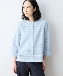 DECOY SINCE 1981（デコイシンスイチキュウハチイチ）の「アイレットレースシャツジャケット（ノーカラージャケット）」