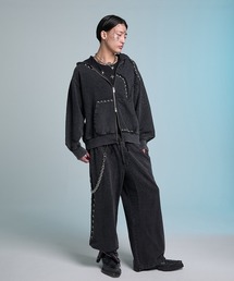 VI E DIT（ヴィエディット）の「Stud Bleach Leopard Zip Hoodie/スタッズブリーチレオパードジップフーディ〈セットアップ着用可能〉（パーカー）」