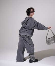 VI E DIT（ヴィエディット）の「Stud Bleach Leopard Zip Hoodie/スタッズブリーチレオパードジップフーディ〈セットアップ着用可能〉（パーカー）」