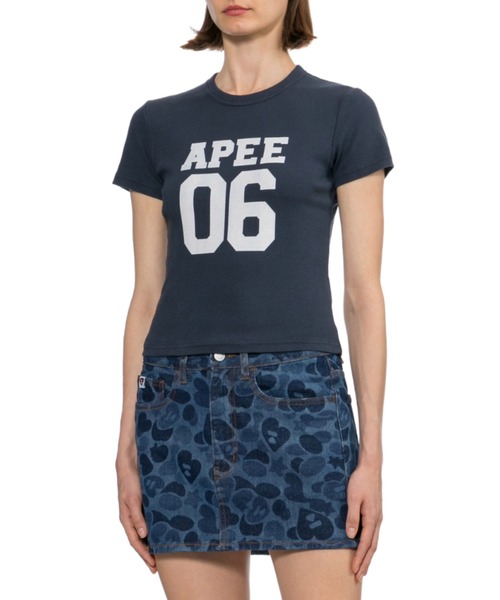 APEE BY A BATHING APE(エイピーバイアベイシングエイプ)の「APEE 06 PRINT CROP TEE(Tシャツ/カットソー・レディース・ネイビー/グレー・X-SMALL/SMALL)」の6枚目の写真