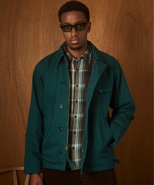 Schott（ショット）の「Schott/ショット/H.B A-2 JKT/ヘリンボーン A-2 ジャケット（ミリタリージャケット・メンズ・ダークグリーン/ブラック・M/L/XL/2XL）」の2枚目の写真
