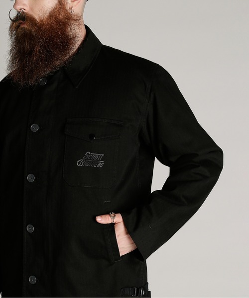 Schott（ショット）の「Schott/ショット/H.B A-2 JKT/ヘリンボーン A-2 ジャケット（ミリタリージャケット・メンズ・ダークグリーン/ブラック・M/L/XL/2XL）」の8枚目の写真