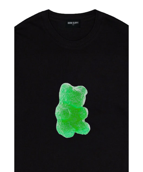 BORN SLIPPY(ボーンスリッピー)の「Gummy Bear(Green) T-shirt (Black)(Tシャツ/カットソー・レディース・その他・FREE)」の3枚目の写真