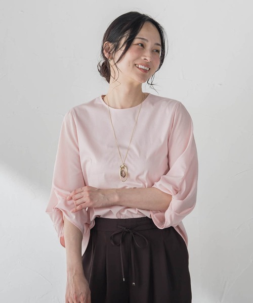 LAUTREAMONT(ロートレアモン)の「デザインスリーブプルオーバー(Tシャツ/カットソー・レディース・ブラック/ピンク/ホワイト/ライトブルー・9号)」の4枚目の写真