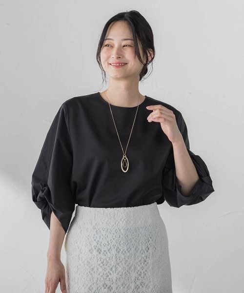 LAUTREAMONT(ロートレアモン)の「デザインスリーブプルオーバー(Tシャツ/カットソー・レディース・ブラック/ピンク/ホワイト/ライトブルー・9号)」の2枚目の写真