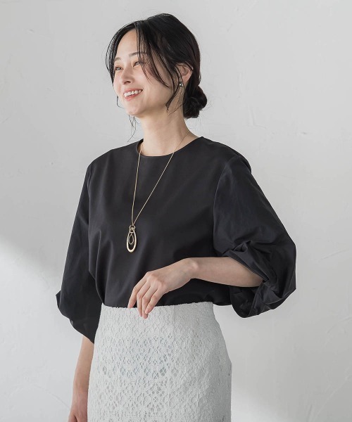 LAUTREAMONT(ロートレアモン)の「デザインスリーブプルオーバー(Tシャツ/カットソー・レディース・ブラック/ピンク/ホワイト/ライトブルー・9号)」の6枚目の写真
