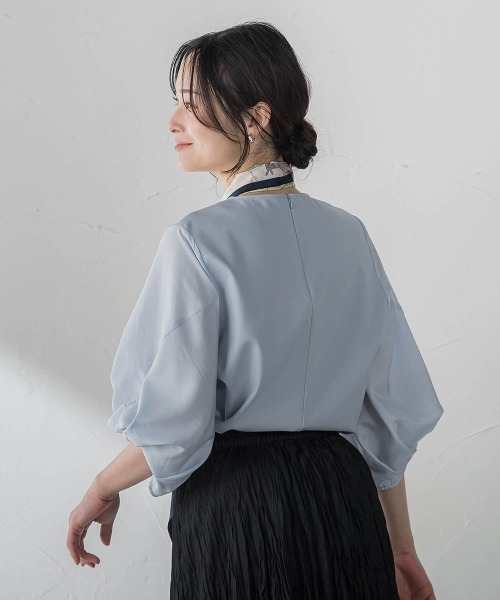 LAUTREAMONT(ロートレアモン)の「デザインスリーブプルオーバー(Tシャツ/カットソー・レディース・ブラック/ピンク/ホワイト/ライトブルー・9号)」の12枚目の写真