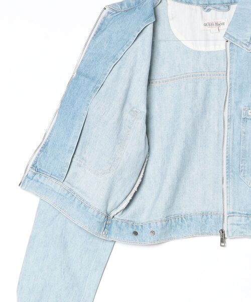 GUESS JEANS Cropped Zip Trucker デニムジャケット | GUESS(ゲス