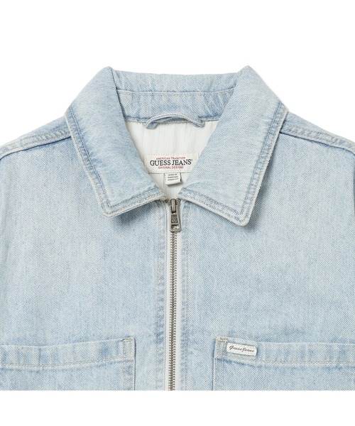GUESS JEANS Cropped Zip Trucker デニムジャケット | GUESS(ゲス