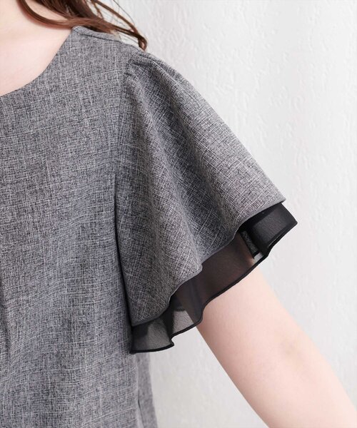 natural couture(ナチュラルクチュール)の「シアー重ねフリルブラウス(シャツ/ブラウス・レディース・ブラック/サックスブルー/ライトベージュ/ミント・FREE)」の14枚目の写真
