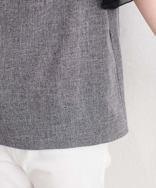 natural couture(ナチュラルクチュール)の「シアー重ねフリルブラウス(シャツ/ブラウス・レディース・ブラック/サックスブルー/ライトベージュ/ミント・FREE)」の15枚目の写真