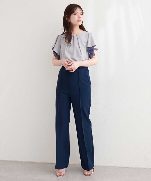 natural couture(ナチュラルクチュール)の「シアー重ねフリルブラウス(シャツ/ブラウス・レディース・ブラック/サックスブルー/ライトベージュ/ミント・FREE)」の20枚目の写真