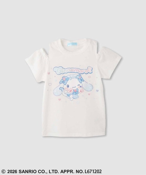 sanrio(サンリオ)の「【Sanrio/サンリオ】 キャラクタープリント 肩あきTシャツ(Tシャツ/カットソー・キッズ・ラベンダー/パープル/ミント/ホワイト/ピンク/ブラック/サックスブルー/ブルー・100cm/110cm/120cm/130cm/140cm/150cm/160cm)」の2枚目の写真