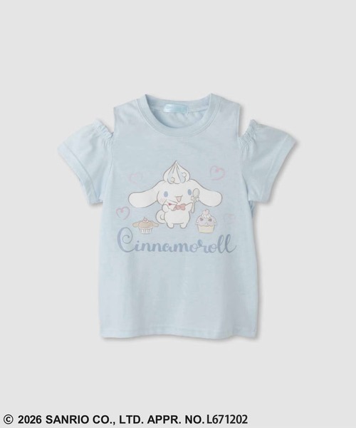 sanrio(サンリオ)の「【Sanrio/サンリオ】 キャラクタープリント 肩あきTシャツ(Tシャツ/カットソー・キッズ・ラベンダー/パープル/ミント/ホワイト/ピンク/ブラック/サックスブルー/ブルー・100cm/110cm/120cm/130cm/140cm/150cm/160cm)」の4枚目の写真