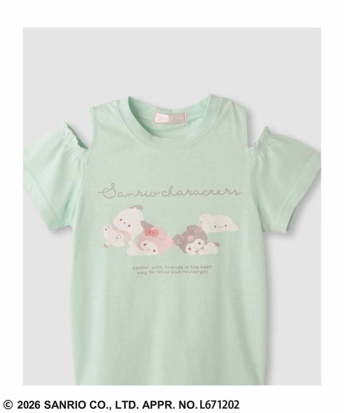 sanrio(サンリオ)の「【Sanrio/サンリオ】 キャラクタープリント 肩あきTシャツ(Tシャツ/カットソー・キッズ・ラベンダー/パープル/ミント/ホワイト/ピンク/ブラック/サックスブルー/ブルー・100cm/110cm/120cm/130cm/140cm/150cm/160cm)」の20枚目の写真