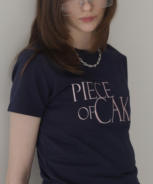 Mili affinity(ミリアフィニティー)の「刺繍ロゴTシャツ(Tシャツ/カットソー・レディース・杢グレー/オフホワイト/ブラック/ネイビー/ピンク・FREE)」の4枚目の写真