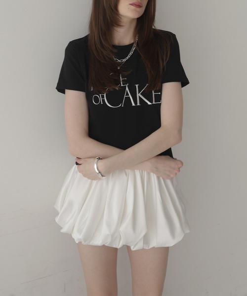 Mili affinity(ミリアフィニティー)の「刺繍ロゴTシャツ(Tシャツ/カットソー・レディース・杢グレー/オフホワイト/ブラック/ネイビー/ピンク・FREE)」の6枚目の写真