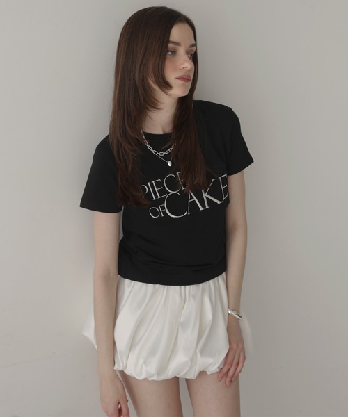 Mili affinity(ミリアフィニティー)の「刺繍ロゴTシャツ(Tシャツ/カットソー・レディース・杢グレー/オフホワイト/ブラック/ネイビー/ピンク・FREE)」の8枚目の写真
