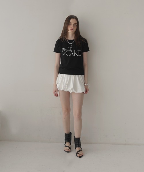 Mili affinity(ミリアフィニティー)の「刺繍ロゴTシャツ(Tシャツ/カットソー・レディース・杢グレー/オフホワイト/ブラック/ネイビー/ピンク・FREE)」の9枚目の写真