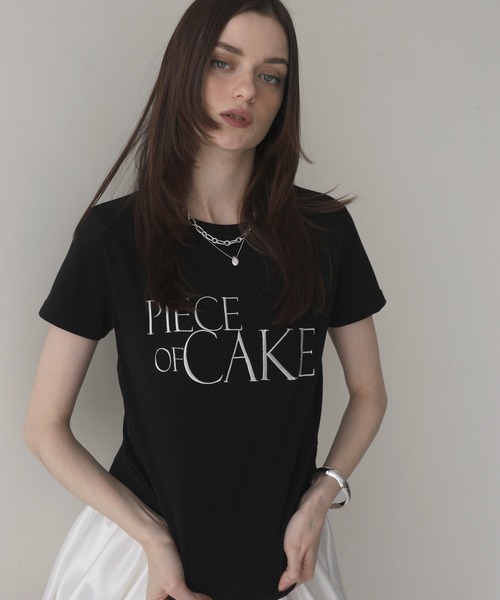Mili affinity(ミリアフィニティー)の「刺繍ロゴTシャツ(Tシャツ/カットソー・レディース・杢グレー/オフホワイト/ブラック/ネイビー/ピンク・FREE)」の10枚目の写真