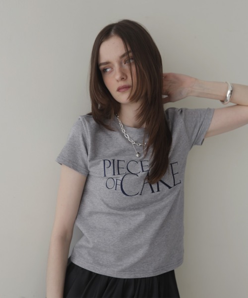 Mili affinity(ミリアフィニティー)の「刺繍ロゴTシャツ(Tシャツ/カットソー・レディース・杢グレー/オフホワイト/ブラック/ネイビー/ピンク・FREE)」の17枚目の写真