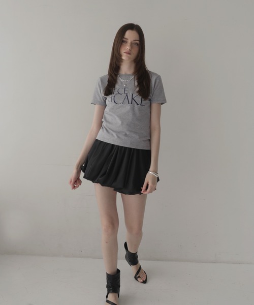 Mili affinity(ミリアフィニティー)の「刺繍ロゴTシャツ(Tシャツ/カットソー・レディース・杢グレー/オフホワイト/ブラック/ネイビー/ピンク・FREE)」の18枚目の写真
