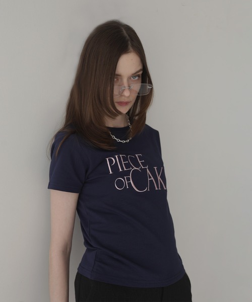 Mili affinity(ミリアフィニティー)の「刺繍ロゴTシャツ(Tシャツ/カットソー・レディース・杢グレー/オフホワイト/ブラック/ネイビー/ピンク・FREE)」の21枚目の写真
