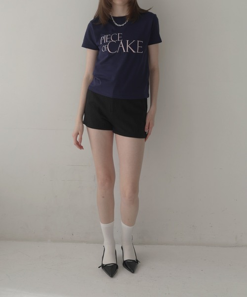 Mili affinity(ミリアフィニティー)の「刺繍ロゴTシャツ(Tシャツ/カットソー・レディース・杢グレー/オフホワイト/ブラック/ネイビー/ピンク・FREE)」の22枚目の写真