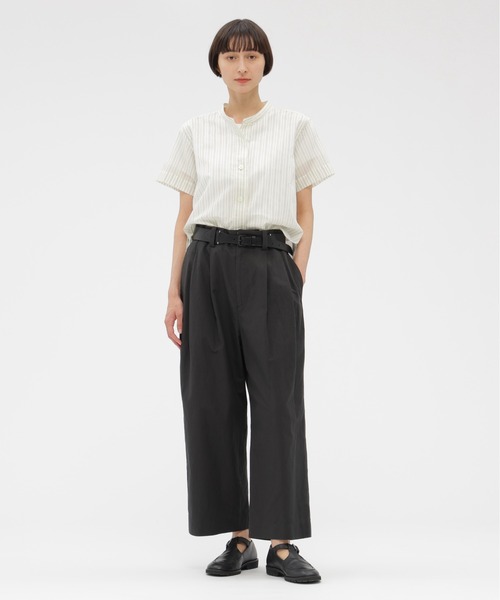 セール】COTTON SILK GRAPHIC STRIPE（シャツ/ブラウス）｜MARGARET