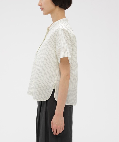 セール】COTTON SILK GRAPHIC STRIPE（シャツ/ブラウス）｜MARGARET