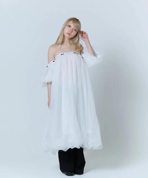 neith.(ネイス)の「neith./ネイス/Tulle Bare Dress(ドレス・レディース・ブラック/ピンク/ホワイト・F)」の4枚目の写真