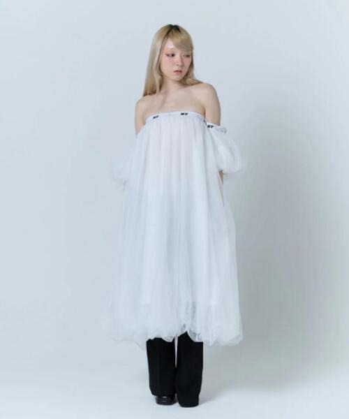 neith.(ネイス)の「neith./ネイス/Tulle Bare Dress(ドレス・レディース・ブラック/ピンク/ホワイト・F)」の5枚目の写真
