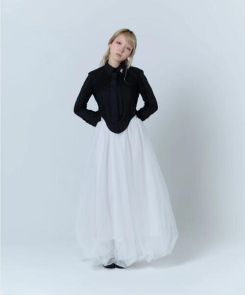 neith.(ネイス)の「neith./ネイス/Tulle Bare Dress(ドレス・レディース・ブラック/ピンク/ホワイト・F)」の7枚目の写真
