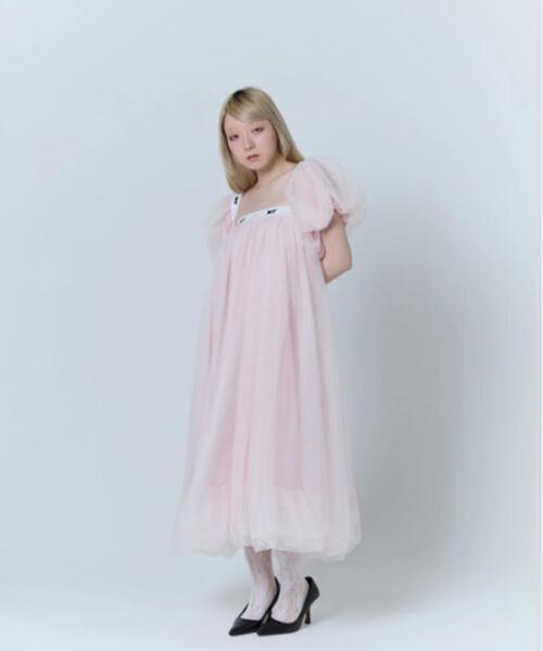 neith.(ネイス)の「neith./ネイス/Tulle Bare Dress(ドレス・レディース・ブラック/ピンク/ホワイト・F)」の12枚目の写真