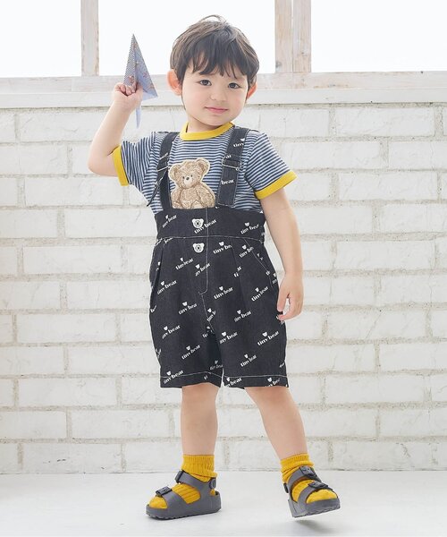 apres les cours(アプレレクール)の「tiny bearサスペンダー付きパンツ(デニムパンツ・キッズ・ブラック・120/110/100/90/80)」の16枚目の写真