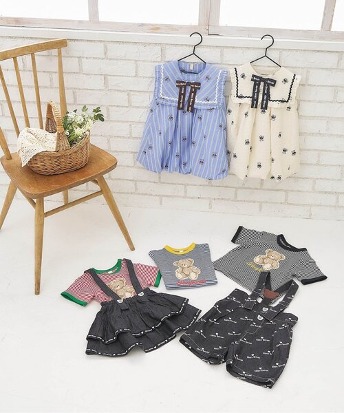 apres les cours(アプレレクール)の「tiny bearサスペンダー付きパンツ(デニムパンツ・キッズ・ブラック・120/110/100/90/80)」の6枚目の写真