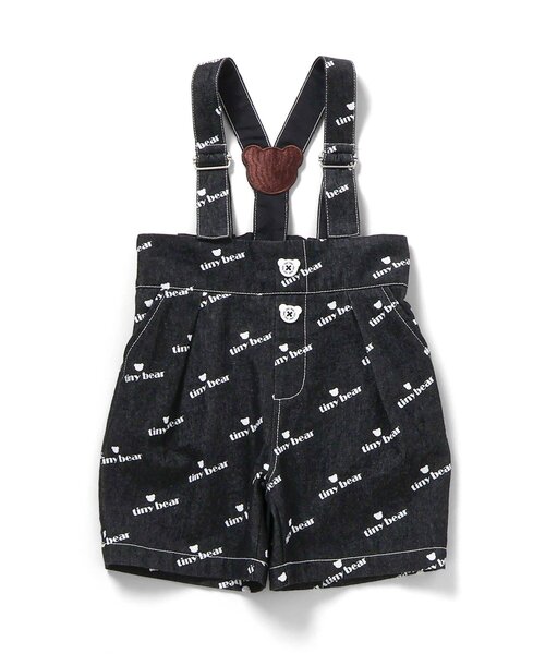 apres les cours(アプレレクール)の「tiny bearサスペンダー付きパンツ(デニムパンツ・キッズ・ブラック・120/110/100/90/80)」の7枚目の写真