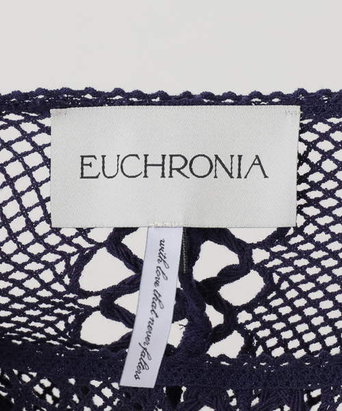 EDIT. FOR LULU(エディットフォールル)の「【EUCHRONIA/ユークロニア】Stretch lace short sleeve tee(ニット/セーター・レディース・ネイビー・FREE)」の12枚目の写真