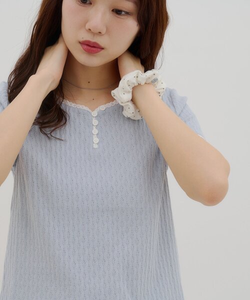 DISCOAT（ディスコート）の「【umm.】ピコレースヘンリープルオーバー（Tシャツ/カットソー・レディース・グレー/サックスブルー/ベビーピンク/レモンイエロー・FREE）」の14枚目の写真