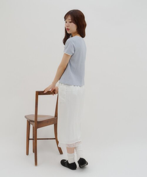 DISCOAT（ディスコート）の「【umm.】ピコレースヘンリープルオーバー（Tシャツ/カットソー・レディース・グレー/サックスブルー/ベビーピンク/レモンイエロー・FREE）」の17枚目の写真