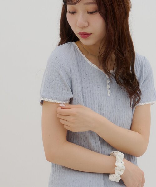 DISCOAT（ディスコート）の「【umm.】ピコレースヘンリープルオーバー（Tシャツ/カットソー・レディース・グレー/サックスブルー/ベビーピンク/レモンイエロー・FREE）」の19枚目の写真