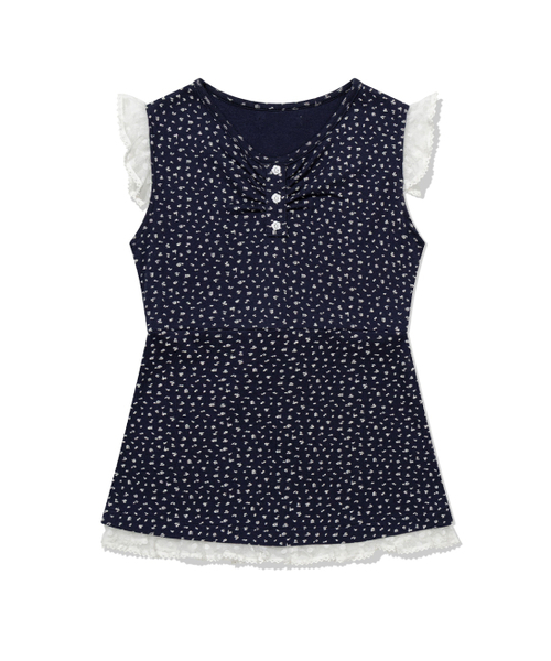 UGLY SHADOW(アグリーシャドウ)の「FLOWER LACE SLEEVELESS(NAVY)(Tシャツ/カットソー・レディース・その他・FREE)」の4枚目の写真