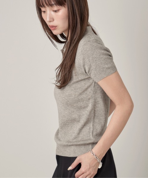 OFROOM(オフルーム)の「Minimal Knit Polo|ミニマルニットポロ(ニット/セーター・レディース・グレー/ベージュ/アイボリー・FREE)」の21枚目の写真