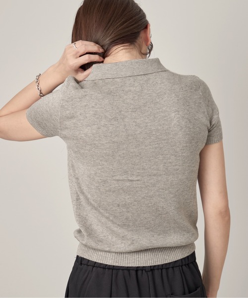 OFROOM(オフルーム)の「Minimal Knit Polo|ミニマルニットポロ(ニット/セーター・レディース・グレー/ベージュ/アイボリー・FREE)」の15枚目の写真