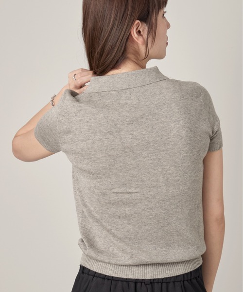 OFROOM(オフルーム)の「Minimal Knit Polo|ミニマルニットポロ(ニット/セーター・レディース・グレー/ベージュ/アイボリー・FREE)」の16枚目の写真