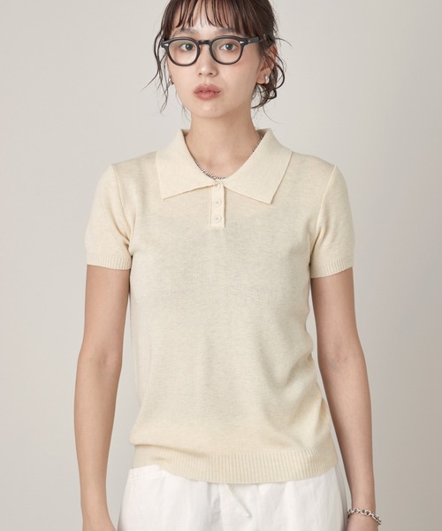 OFROOM(オフルーム)の「Minimal Knit Polo|ミニマルニットポロ(ニット/セーター・レディース・グレー/ベージュ/アイボリー・FREE)」の8枚目の写真